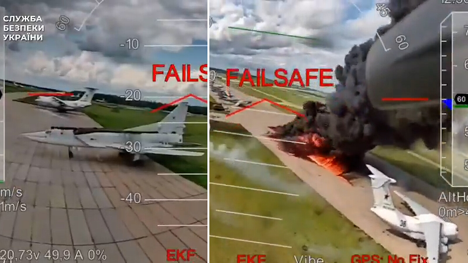 Jsou jen poškozené, nikoliv zničené. Letouny opravíme, reaguje Rusko na útok