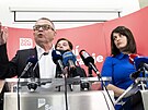 Tisková konference zástupc Sociální demokracie k nadcházejícím volbám do...