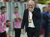 Trenér Ivan Haek pi kvalifikaním utkání proti Chorvatsku.
