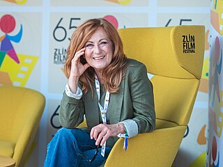Hereka Simona Staová na Zlín Film Festivalu, kde získala ocenní Zlatý...