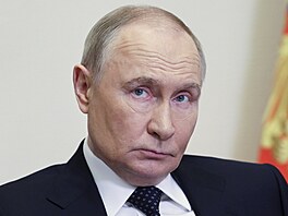 Ruský prezident Vladimir Putin pedsedá setkání se leny vlády prostednictvím...
