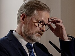 Premiér Petr Fiala (ODS) podal vyjádení k následným krokm v souvislosti s...