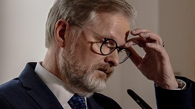 Premir Petr Fiala (ODS) podal vyjden k nslednm krokm v souvislosti s rezignac ministra spravedlnosti Pavla Blaka (ODS). (3. ervna 2025)
