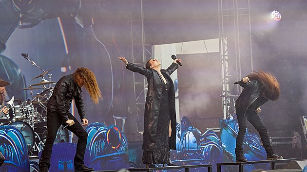 Lochotnsk amfitetr hostil 14. ronk Metalfestu. Na snmku zrovna vystupuje kapela Amaranthe. (7. ervna 2025)