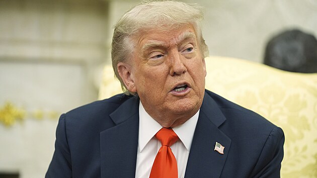Donald Trump pivtal nmeckho kancle Friedricha Merze poprv v Blm dom. (5. ervna 2025)