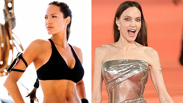 Angelina Jolie v letech 2003 a 2022