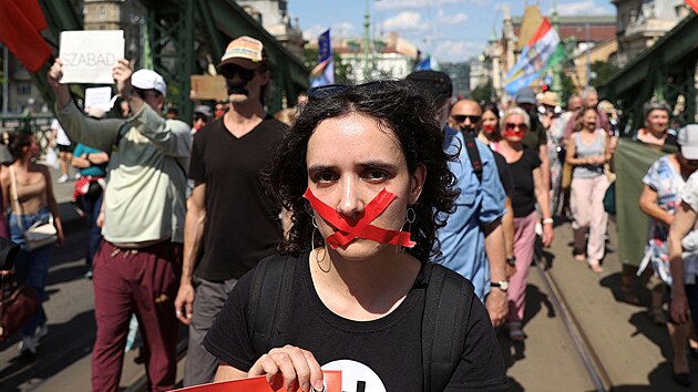 Tisce Maar protestovaly proti nvrhu zkona o zahraninch financch. (1. ervna 2025)