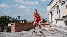 �eská basketbalová reprezentantka Eli�ka Hamzová na hrad� �pilberk.