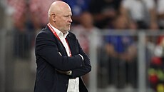 Trenér Ivan Haek pi kvalifikaním utkání proti Chorvatsku.