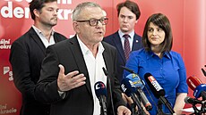 Tisková konference zástupc� Sociální demokracie k nadcházejícím volbám do...