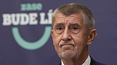 Pedseda ANO a bývalý premiér Andrej Babi na na tiskové konferenci ped...