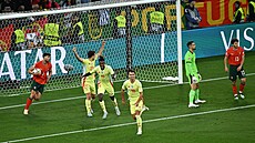 Martín Zubimendi se raduje z gólu proti Portugalsku.