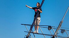 Aktivistka Greta Thunbergová na palub humanitární lodi Madleen, která vyrazila...