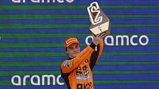 Oscar Piastri z McLarenu slaví vítzství na Velké cen panlska formule 1