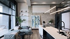 V interiéru architektka zachovala pvodní elezobetonovou stnu.
