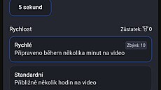 V nabídce nastavení pro tvorbu krátkých videí v Bing Search jsou zatím jen...