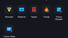 V nabídce Bing Search je poloka Tvrce videa a na samotném konci