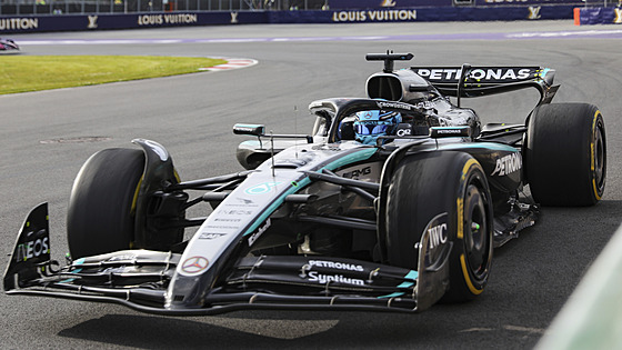 George Russell z Mercedesu p�i druhém tréninku na Velkou cenu Kanady.