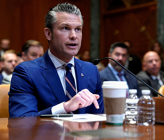 Americký ministr obrany Pete Hegseth bhem slyení v Senátu. (11. ervna 2025)