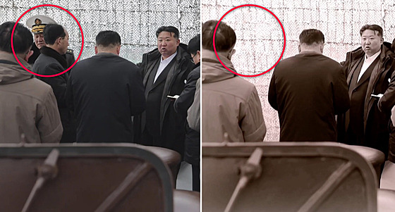 Vrchní velitel severokorejského námořnictva generál Kim Mjong-sik (v kapitánské...