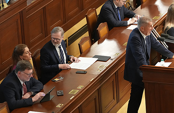 Pedseda ANO Andrej Babi ped hlasováním o nedve vlád (17. ervna 2025)