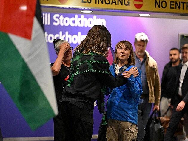 vdsk ekologick a propalestinsk aktivistka Greta Thunbergov na letiti ve...