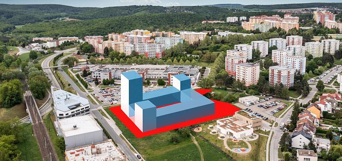 Na tomto míst by ml v brnnské Bystrci vyrst nový polyfunkní dm. Místní...