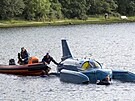 Pvodní historická lo Bluebird, která byla v roce 1967 zniena na Coniston...