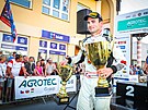 Mnohonsobn mistr republiky Jan Kopeck s pohry za prvenstv na Agrotec rally...