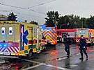 V Hostivai se po srce s jinm autem pevrtila sanitka. (15. ervna 2025)