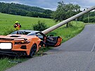 idi narazil sportovnm vozem do betonovho sloupu. (9. ervna 2025)