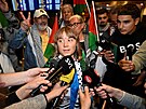 �védská ekologická a propalestinská aktivistka Greta Thunbergová na leti�ti ve...