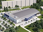 Vizualizace budoucí podoby nového zimního stadionu, Uherské Hradi�t� (�erven...