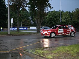 Martin Rada na trati Agrotec rally Hustopee v roce 2009. Vyzkouel si jízdu se...
