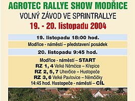 Souasné Agrotec rally Hustopee pedcházela v roce 2004 show v Modicích...