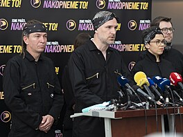 Tisková konference eské pirátské strany. Na snímku  bývalý pedseda Ivan...
