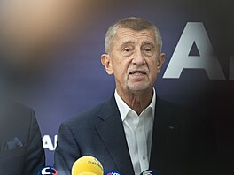 Tisková konference hnutí ANO. Na snímku Andrej Babi. (17. ervna 2025)