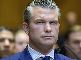 Americký ministr obrany Pete Hegseth bhem slyení v Senátu. (11. ervna 2025)