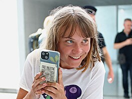 védská ekologická a propalestinská aktivistka Greta Thunbergová dorazil na...