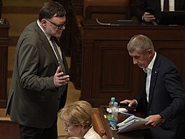 Ministr financí Zbynk Stanjura musel pijít do jednacího sálu ped hlasováním...