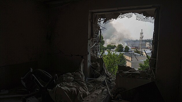 Nsledky ruskch dronovch tok v Kyjev (10. ervna 2025)