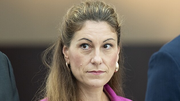 Tisková konference ministryně spravedlnosti E. Decroix a náměstků K. Dvořáka a...