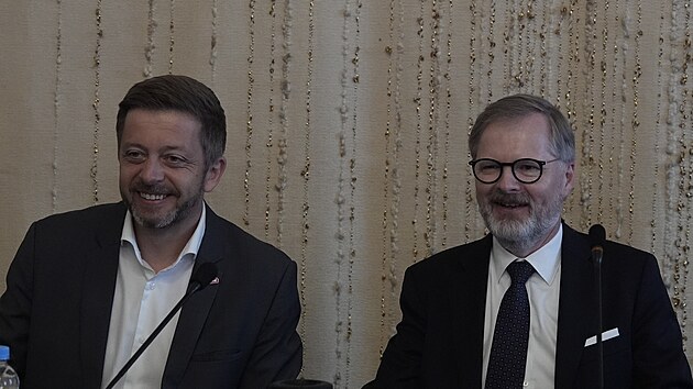 Premir Petr Fiala a ministr vnitra Vt Rakuan na jednn vldy (18. ervna 2025)