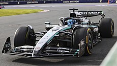 George Russell z Mercedesu p�i druhém tréninku na Velkou cenu Kanady.