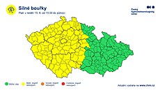 Výstraha HMÚ ped silnými boukami (15. ervna 2025)