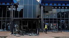 Následky útoku na volnoasové centrum v Larne. (12. ervna 2025)