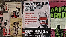 Hnutí �No Space for Bezos�, které miliardá�e obvi�uje z toho, �e p�edstavuje...