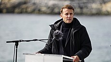 Francouzský prezident Emmanuel Macron na návtv Grónska. (15. ervna 2025)