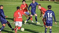 Momentka z utkání mezi novozélandskými kluby Auckland City a Onehunga Mangere...