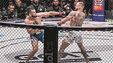 Patrik Kincl (vpravo) se vyhýbá rán� Machmuda Muradova.